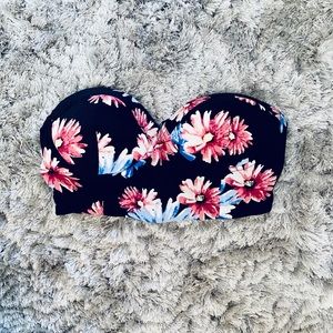 Strapless Floral Spring/Summer Crop Top